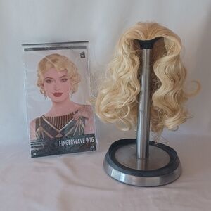 Fingerwave Wig Blonde Roaring 20's Flapper Fancy Dress Up Halloween Gatsby